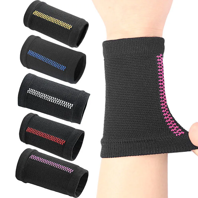 1pc Wristband Elastic Knitted Compression Hand Sports Wrist Strap Protector Unisex Women Women Fitness Gym Workout Wrist Support