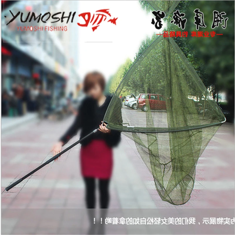 Large Size Fishing Net Carbon Handle 850g Folding Dip Net & Hand Net Fishing Landing Net Fishing Accessories Fishing Network