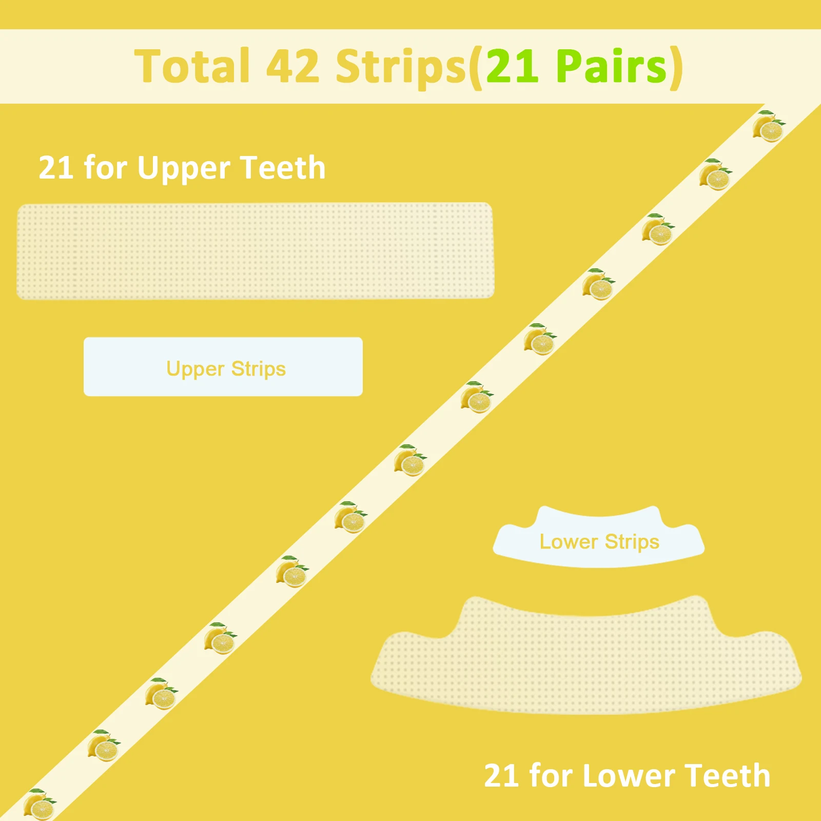 MYBYS-tiras para blanquear los dientes, 42 piezas, sabor a limón, eliminación de manchas de dientes, blanqueador Dental, 18% Pap, odontología, higiene bucal, uso doméstico