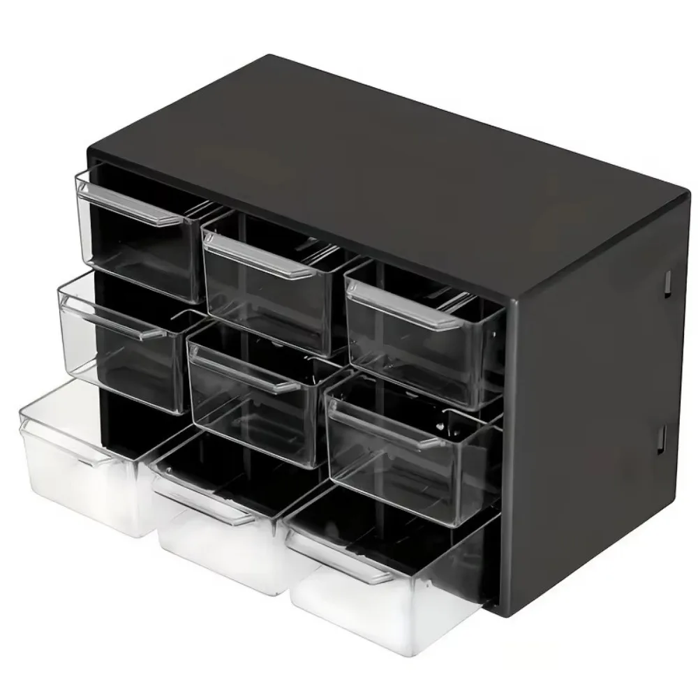 

Dustproof Desktop Drawer Organizer 9 Grids Transparent Storage Box PVC Small Drawer Drawer Organizer Box For Jewelry Cosmetics