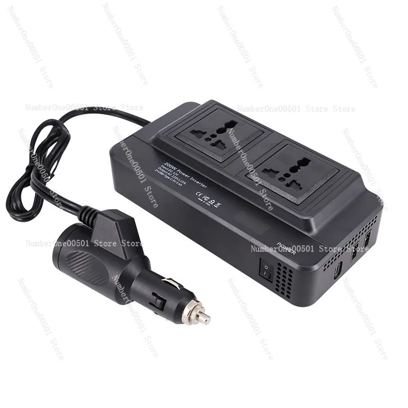 200W Smart Car Power Inverter 12V DC to 220V AC for Sedan Van Truck