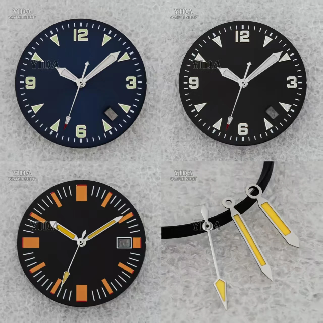 

32mm Watch Dial Hands NH35 Face Pointers Luminous Needles for Fifty Fathoms Watch Case fit NH35 Movement Replacement Repair Tool