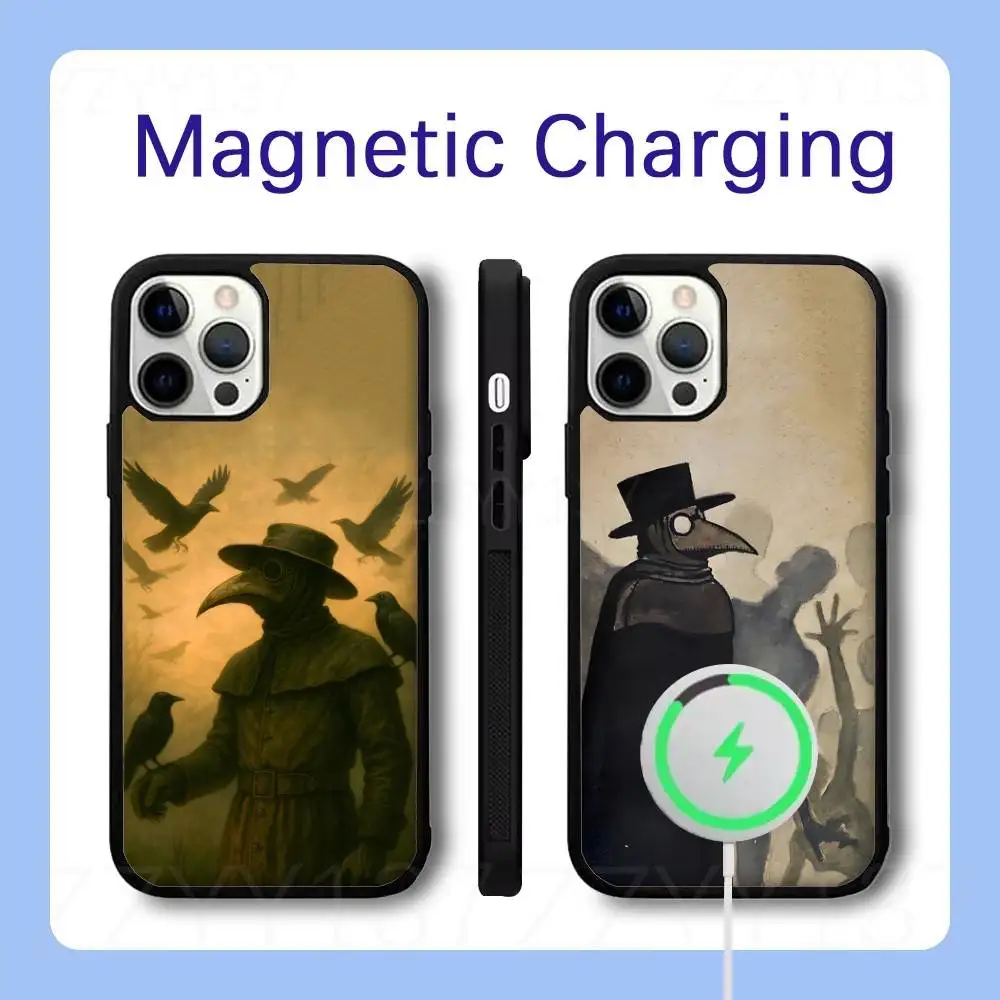 

Plague Doctor with Magsafe Phone Case For iPhone 17,16,15,14,13,12,Pro,Max,Plus Magnetic Wireless Charge Cover