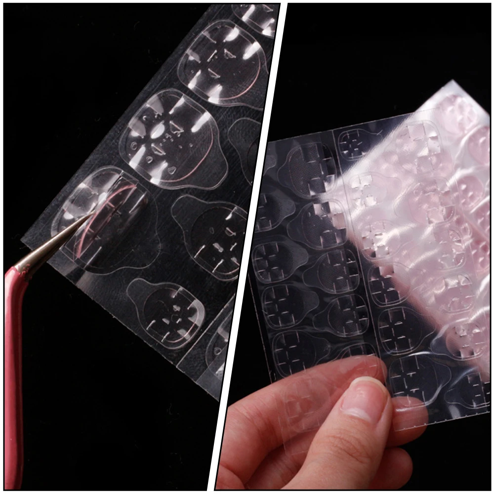 20 Blatt Nagelgelee-Kleber, transparent, rosa, selbstklebende Aufkleber für DIY-Maniküre, Kunst, künstliche Nägel, nicht schneidende Paste, langlebig