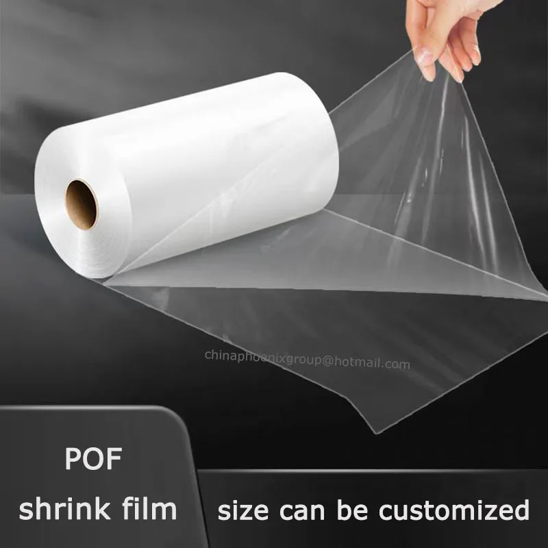 POF Shrink Wrap Packaging Polyolefin Shrinkable Plastic Film Roll POF Shrink Film Center Folded For L Automatic Packing Machine