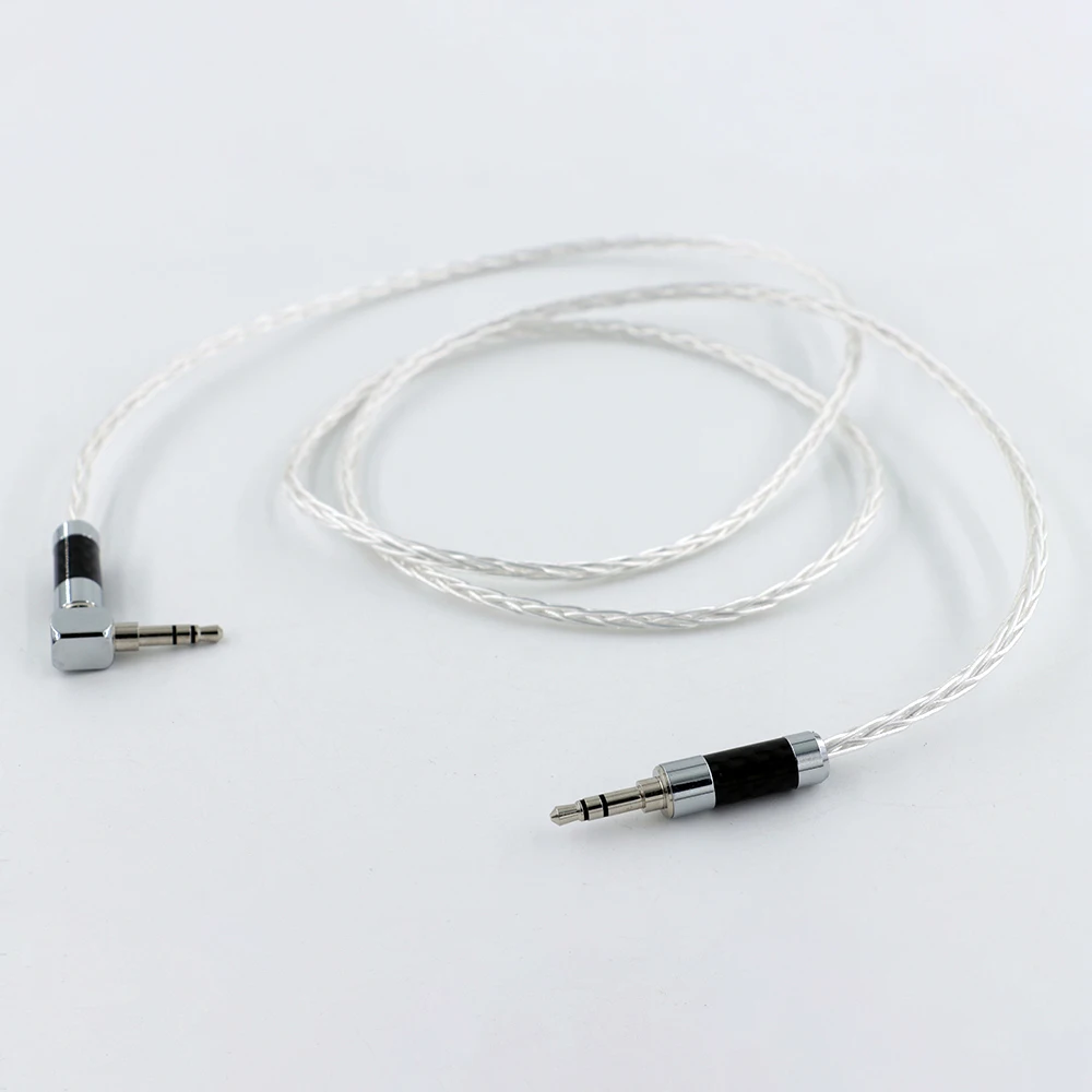 Singolo cristallo placcato rame argento sterling 3,5 paia di cavo di registrazione febbre AUX cavo audio per telefono cellulare per auto in carbonio