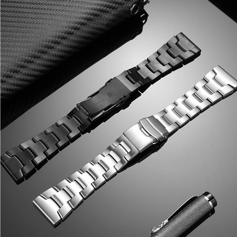 23 24 مللي متر الرجال الفولاذ المقاوم للصدأ حزام الساعات لساعة كاسيو PRG-600/650 PRW-6600 PRG-60/50 // 30/70Y حزام معدني سوار مقاوم للماء