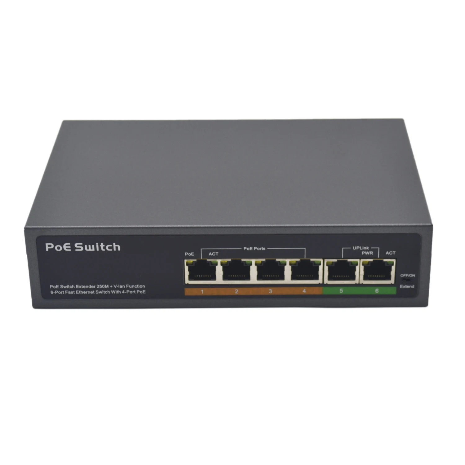 Poe Switch Network PSE604EX V2.0 Standard 48V 4+2 Port Smart Poe Switch POE Camera Poe Switch Network for Cctv(US Plug)