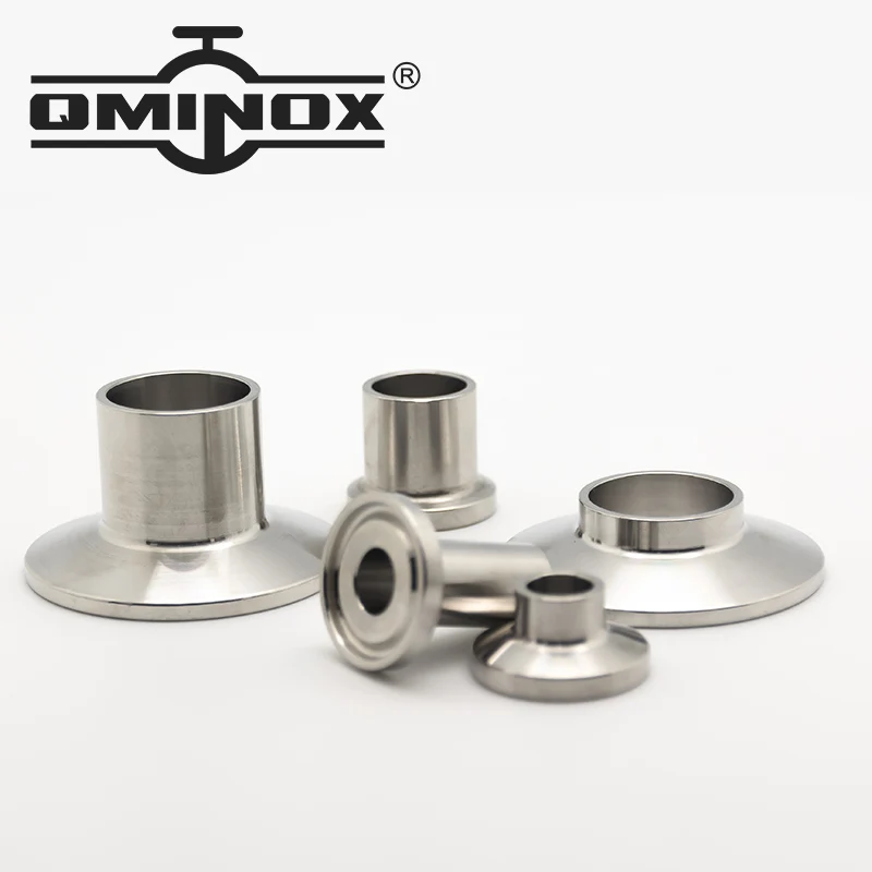 QMINOX Stainless Steel 304 tri Clamp ferrule SS316L food grade clamp ferrule clamp weld stub L=21.5mm SS clamp fittings