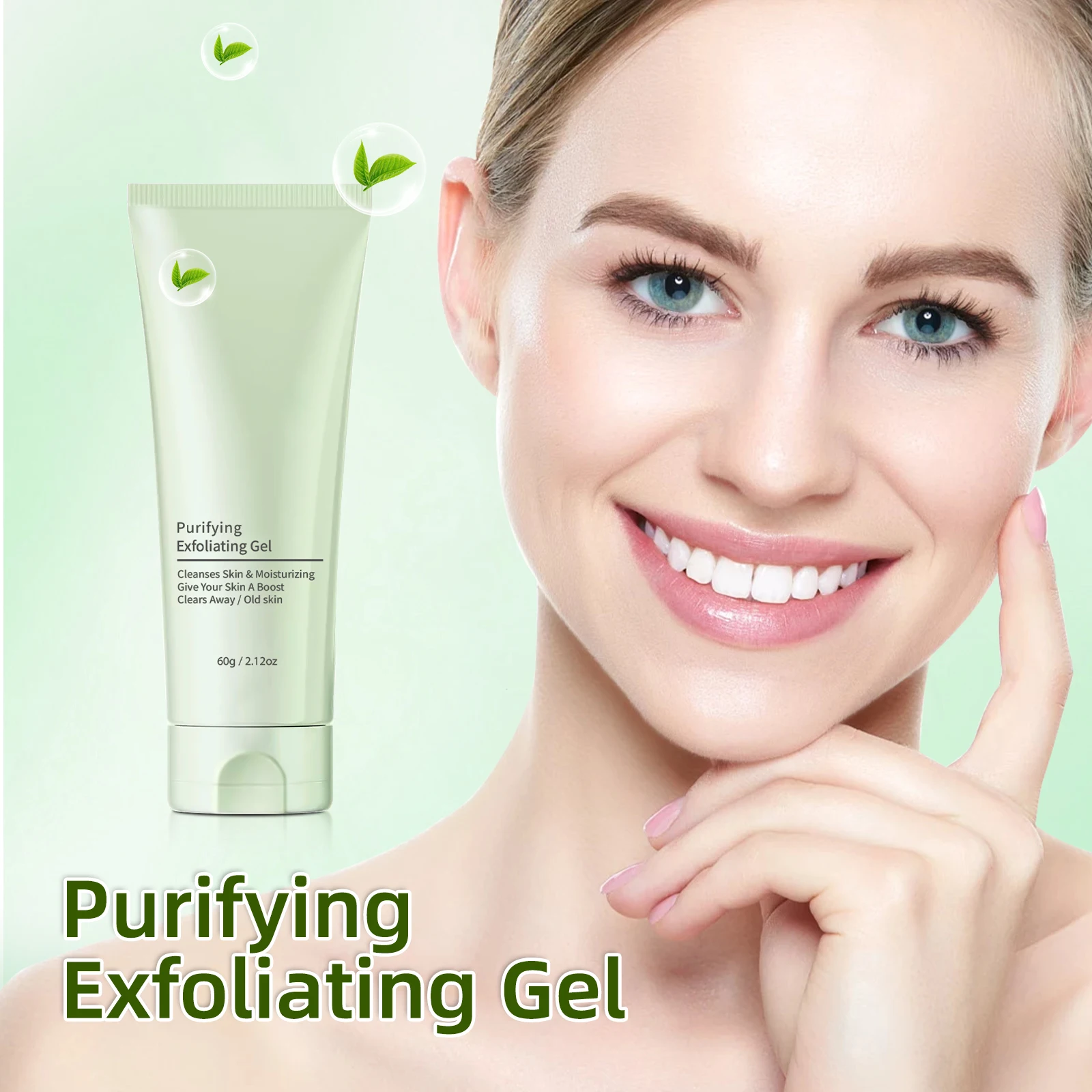 All-in-One Facial Exfoliating Gel - Removes Blackheads, Shrinks Pores, Moisturizes & Gently Exfoliates for Radiant Skin. view 2