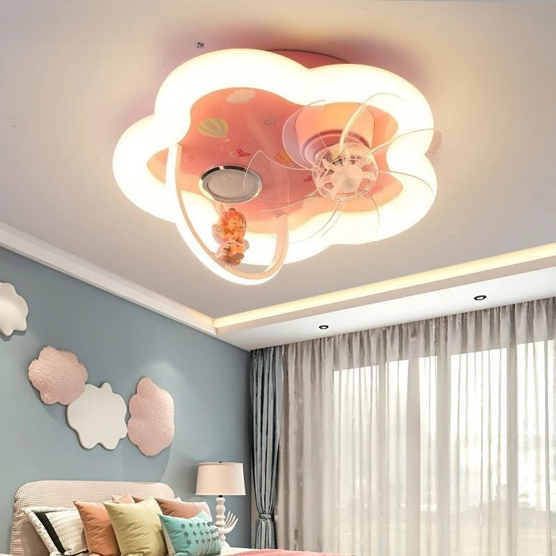 Full-spectrum cartoon room lamp, silent Bluetooth music fan light