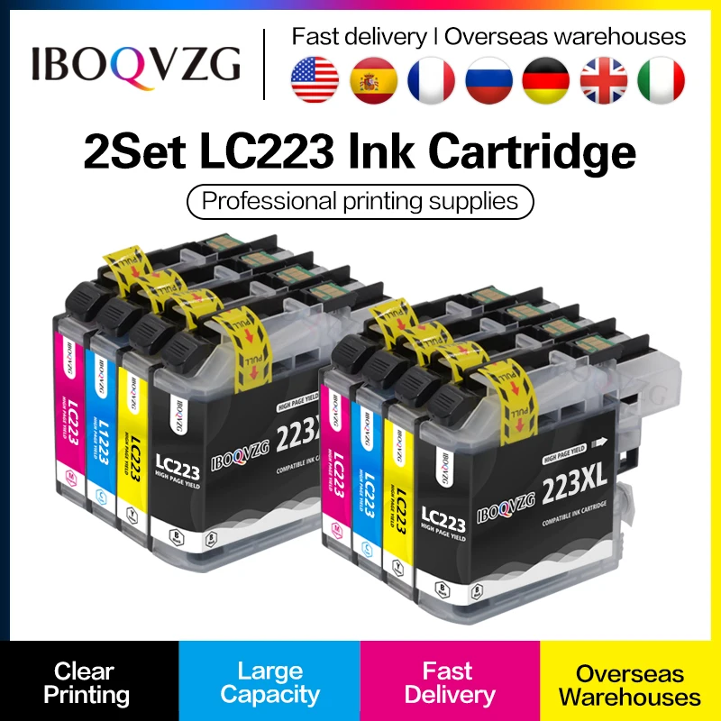 IBOQVZG 223 Cartridge Replacement For Brother LC223 LC 223 LC223XL Ink Cartridge for DCP-J4120DW MFC-J4420DW/J4620DW 4625DW 5320