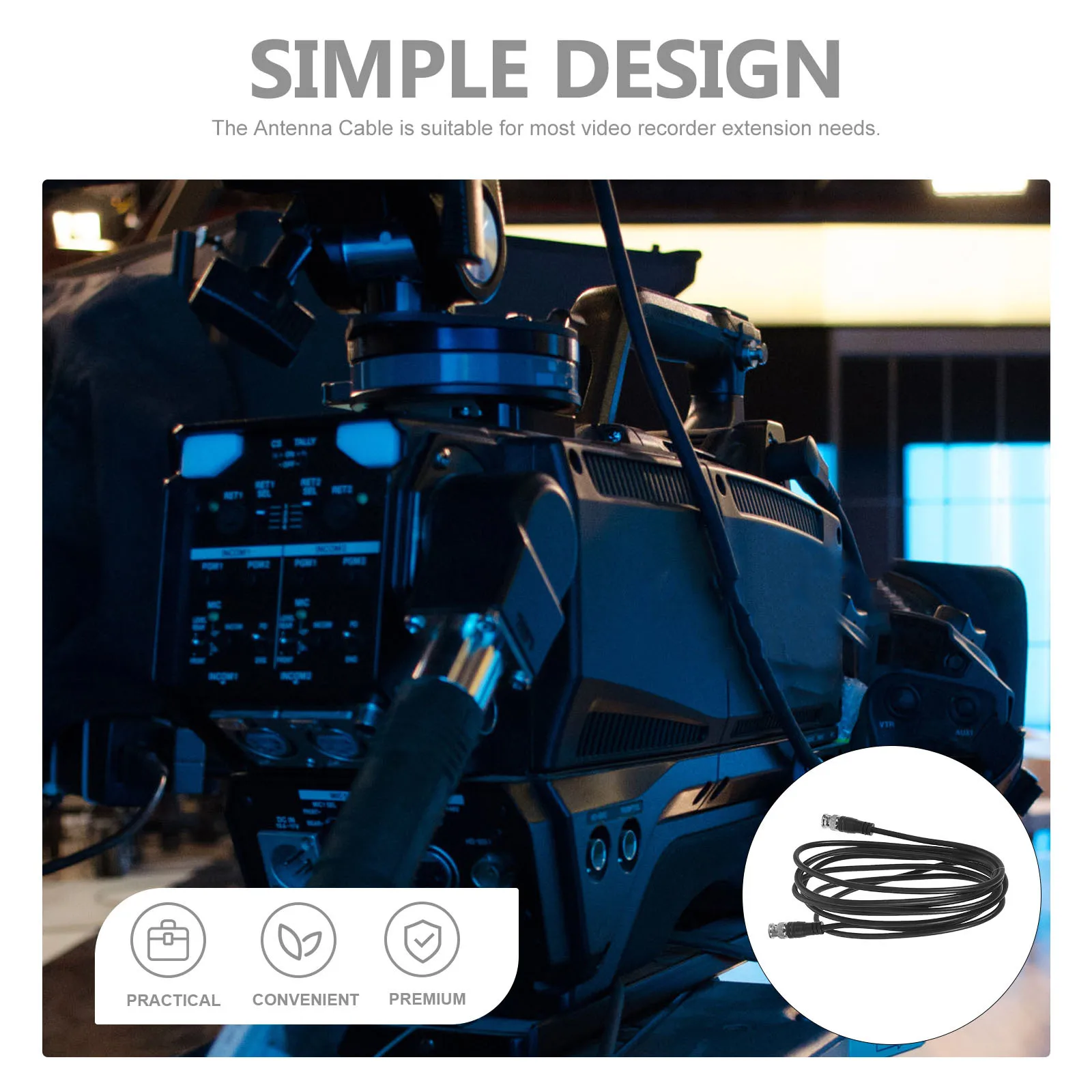 

3 Meters Video Cable Coaxial Extension Cable For Security Video Recorder Antenna Male To Male Coax Wire