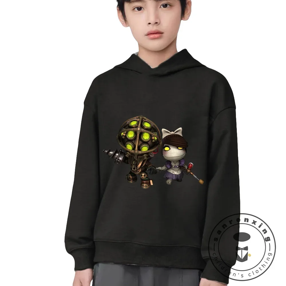 

Spring and Autumn Girls Hooded Pullover Girls Game Sackboy Kids Casual Sweatershirt Child Fashion Clothes Birthday Boys Costume