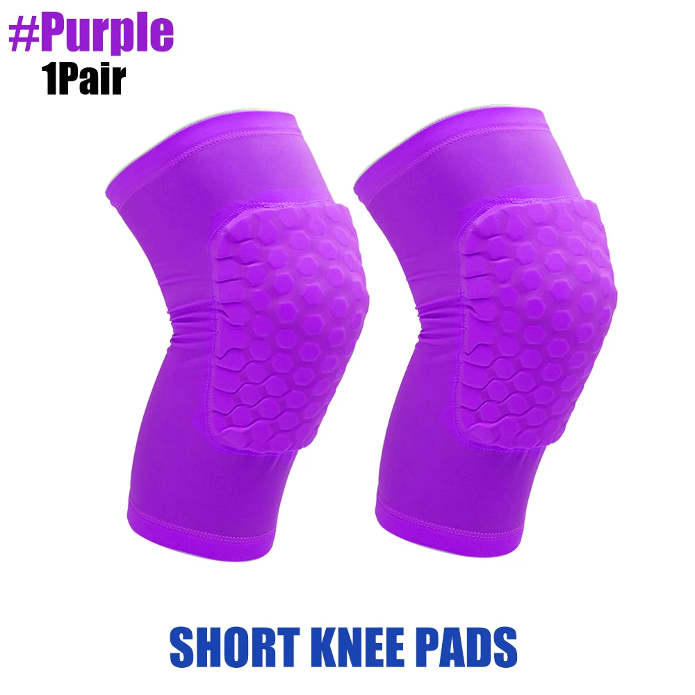 1 paar Waben Basketball Knie Pads Kurze Design Kompression Bein Ärmeln Kneepad Volleyball Schutz Brace Unterstützung – Detail 19