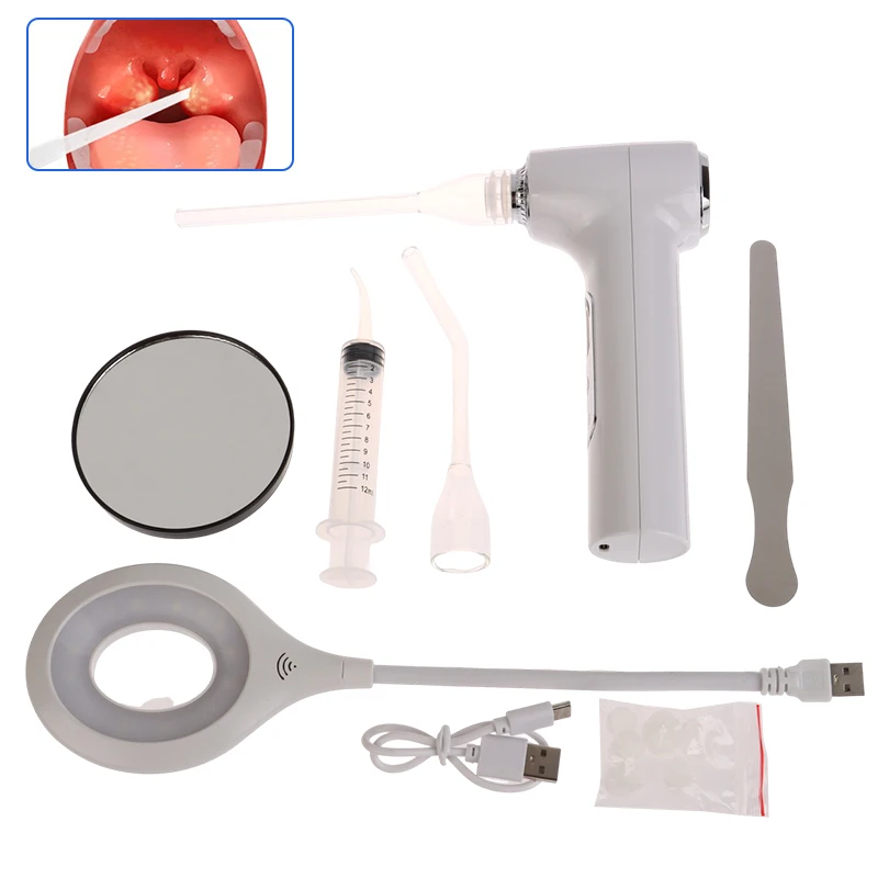 1PC Electric Tonsil Stone Remover Tonsil Stone Removal Kit Vacuum With Irrigation Syringe Instant Suction Tonsil Stone Removal