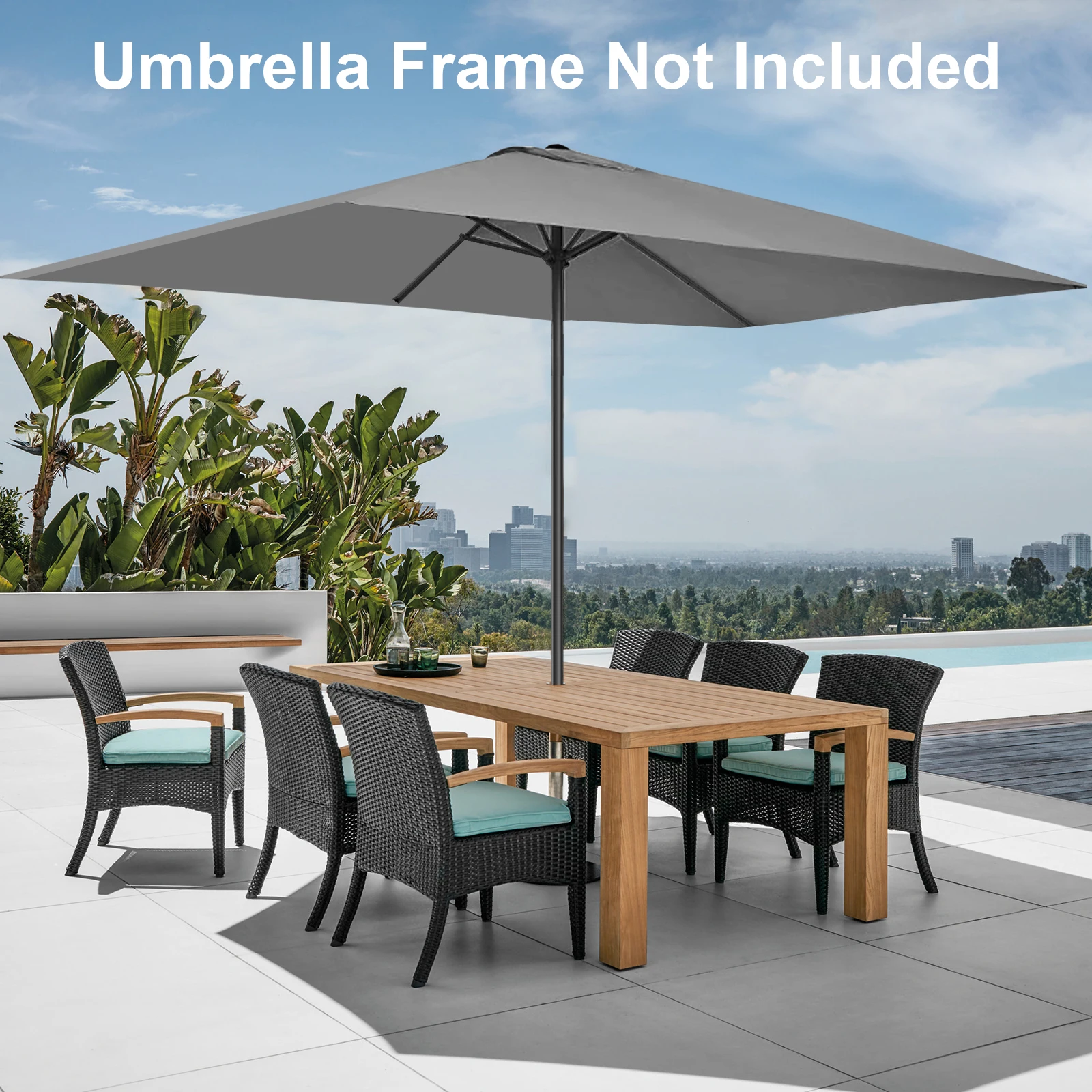 Replacement Canopy Canopys Polyester Cloth 2x3M UV-protected And Breathable Outdoor Garden Rainproof Square Patio Umbrella