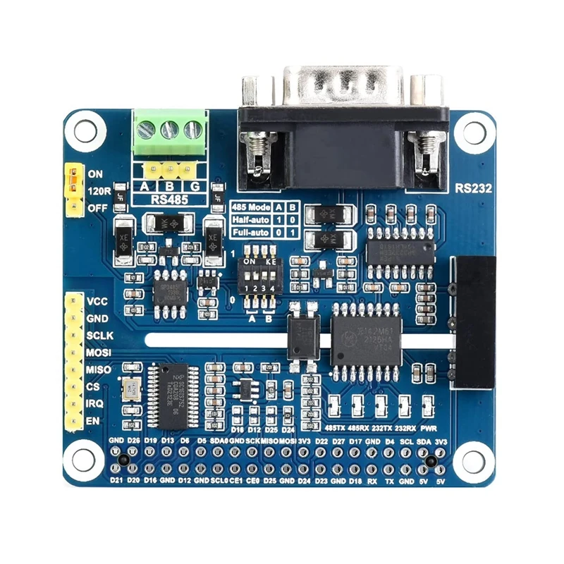 Waveshare Isolated RS485 RS232 Expansion HAT For Raspberry Pi 4B/3B+/3B/2B, SPI Control, Onboard Protection Circuits Promotion