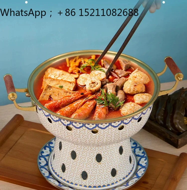SCY stainless steel inner tank hot pot single hot pot commercial stainless steel enamel pot