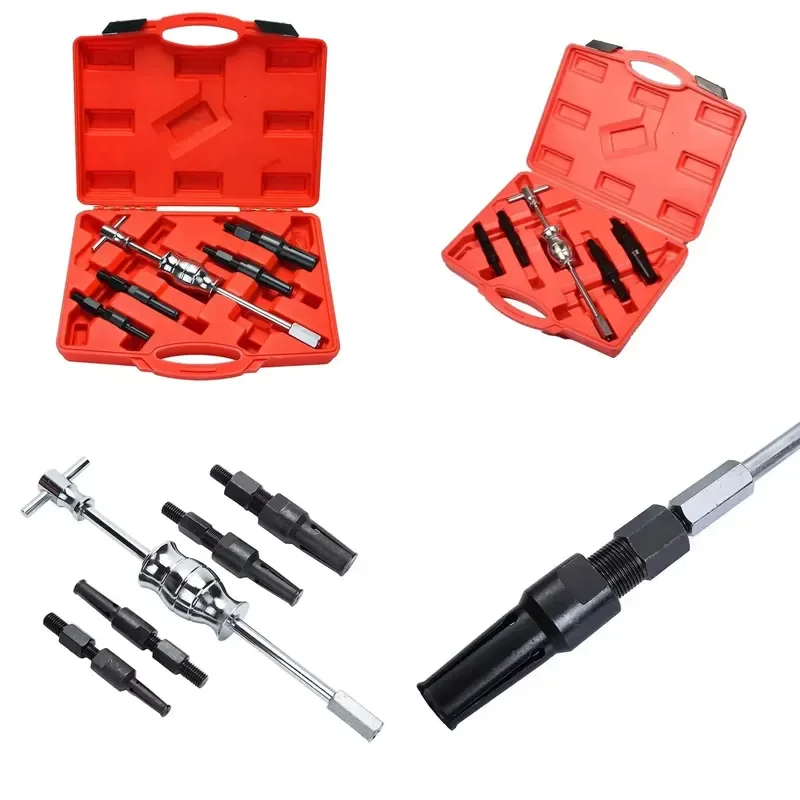 5Pc Vehicle Tools Small Bearing Puller Blind Hole Pilot Bearing Gear Puller Slip Hammer Removal Tool