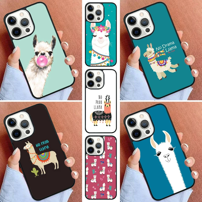 No Prob-llama Lama Quotes Phone Case For iPhone 11 12 13 14 15 16 Pro Max Mini Cover For iPhone Max 5 6 7 8 Plus