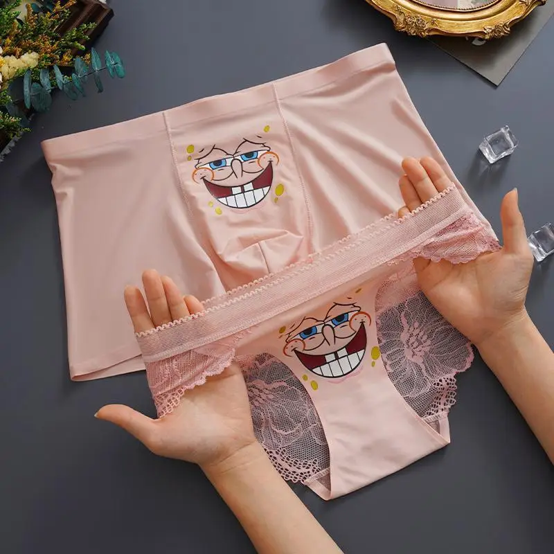 سبونجبوب لطيف الكرتون الأزواج الملابس الداخلية باتريك ستار عشاق مريحة السروال الرجال الملاكمين الرجال مثير النساء سراويل الملاكمين #5