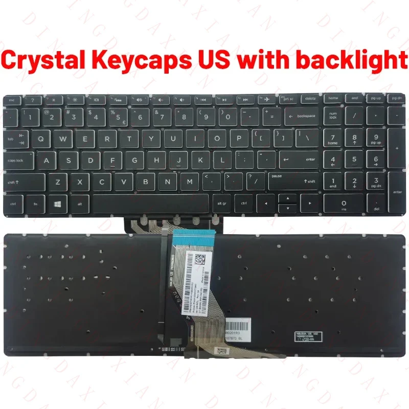 Teclado ruso/estadounidense/británico/español/latino para portátil HP 15S-DY 15-DY 15T-DY 15-EF 15S-EQ TPN-Q201 TPN-Q222 TPN-W127 TPN-C129 TPN-C130
