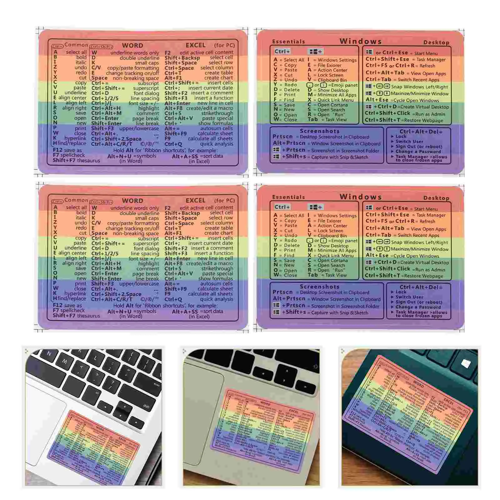 4 Sheets Key Stickers Laptop Decals Net Fastener Vintage Computer Supply Replaceable Accessory Miss