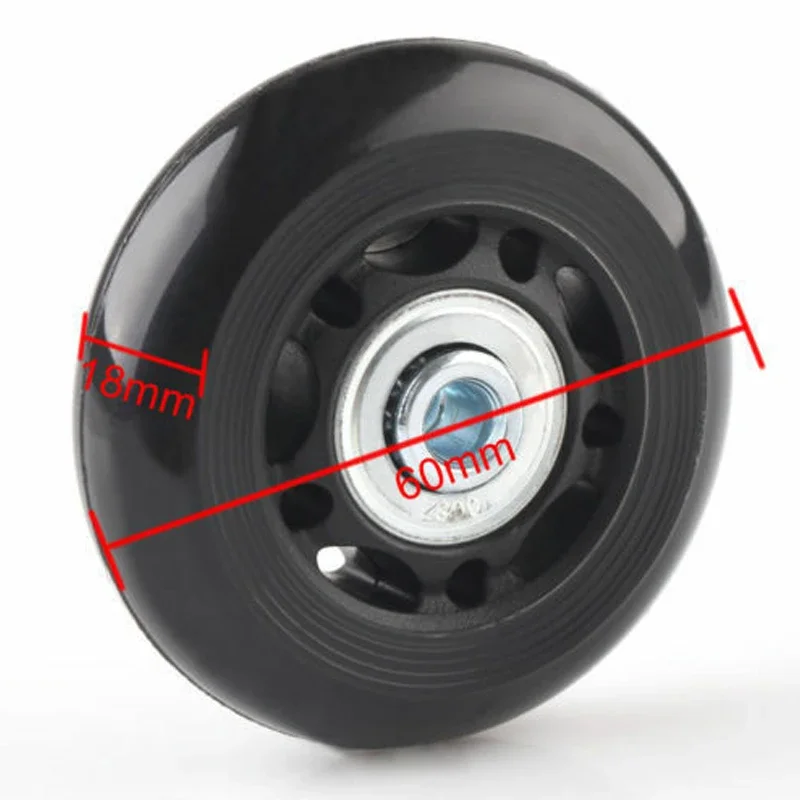 2PCS Black Luggage bag Suitcase Replacement Rubber Wheels Axles Repair Accessories No noise Casters OD 40mm/54mm/60mm/64mm/80mm