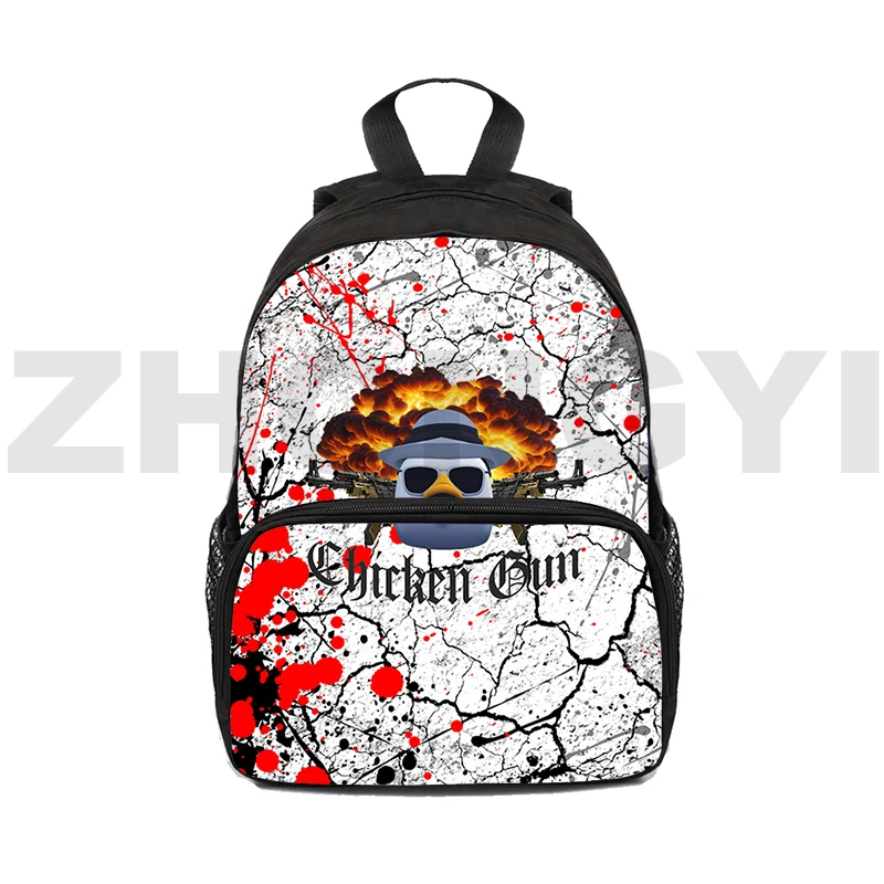 

12/16 Inch Mini Chicken Gun Game Backpacks Child's School Bags Multifunctional Business Laptop Bag Canvas Travel Backpack Women