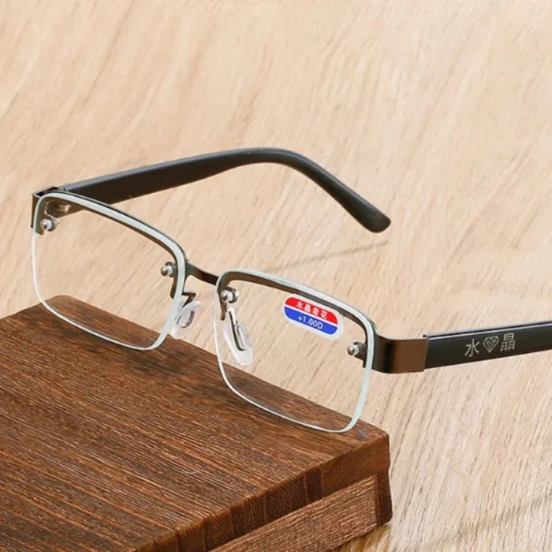 Fashion Half-frame Reading Glasses  for Men and Women Square Frame Presbyopia Glasses +1.0 To +4.0