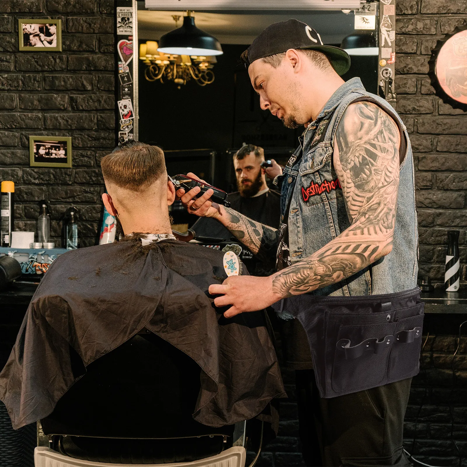 

Поясная сумка для парикмахера, профессиональный чехол для ножниц, минималистичный, вместительный, нейлоновый держатель для парикмахерских инструментов, портативный, компактный, для салона