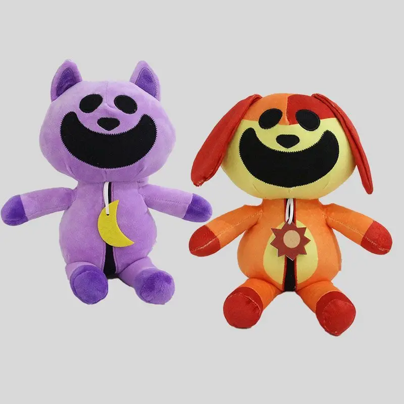 Creepy Smiling Animal Plush Doll Orange Big Mouth Dog Stuffed Toy Weird Trendy Desktop Ornament Unique Collectible Gift view 2
