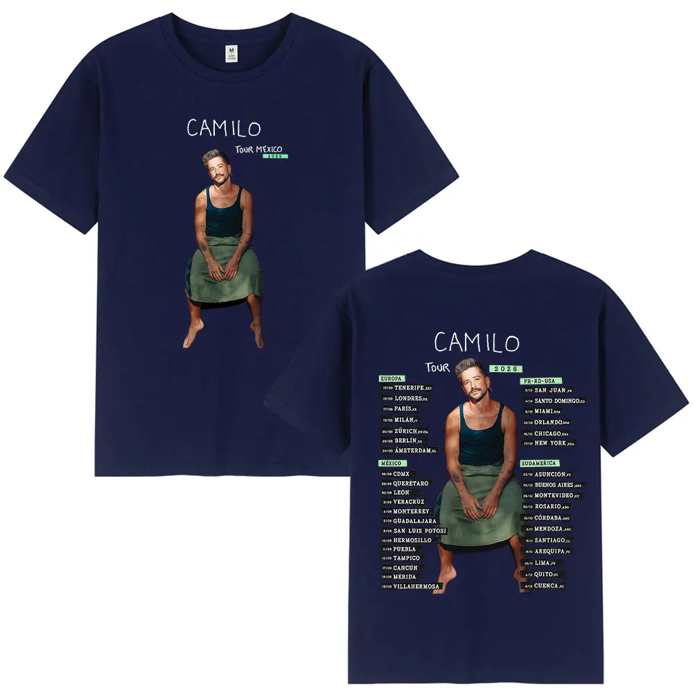 Singer Camilo Tour 2026 Merch T-shirts Men's Women Clothing Fashion Hip Hop Oversized T Shirts Cotton Casual T Shirt Streetwear
