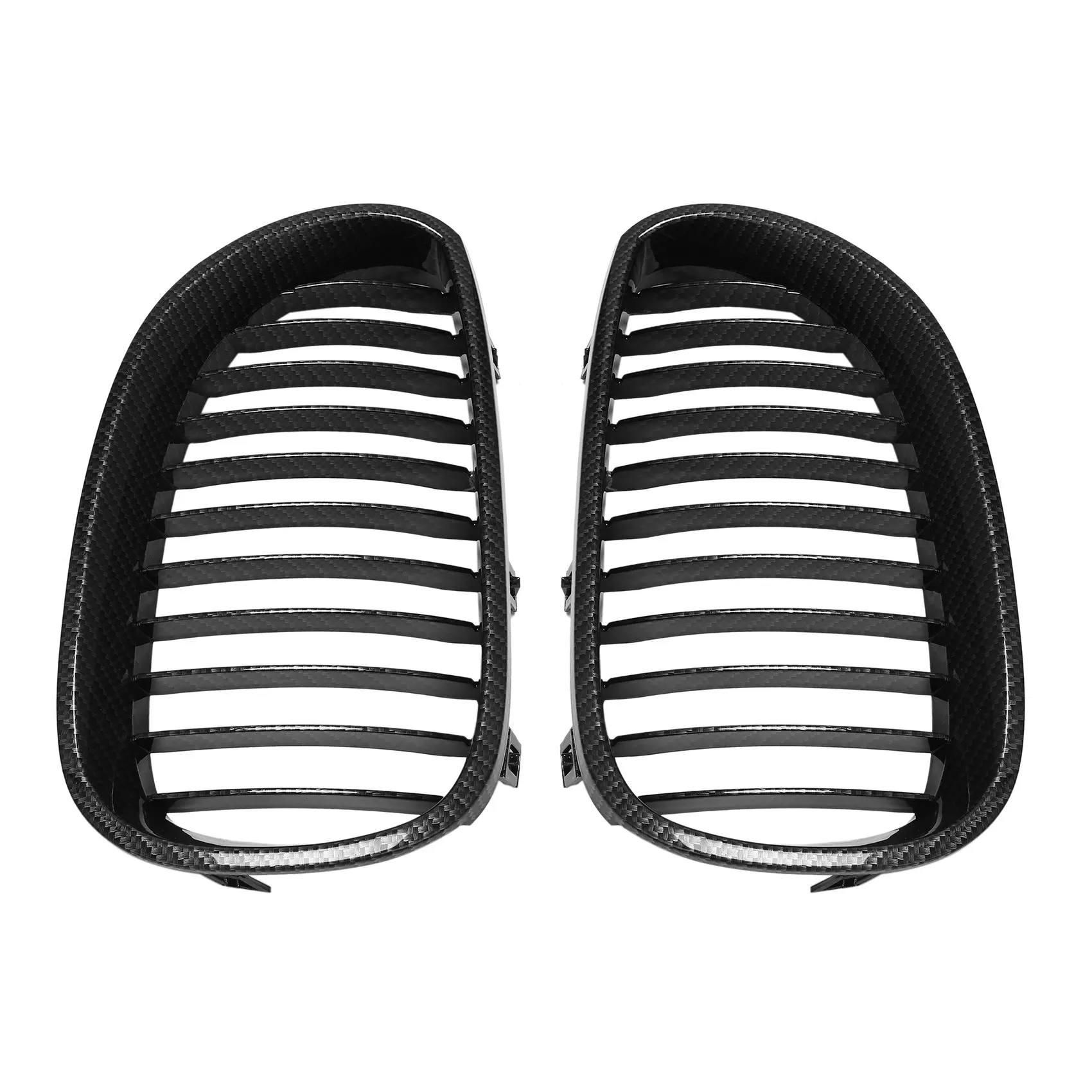 

Carbon Fiber Look Double Line Racing Grill For-BMW E60 E61 M5 5 Series 2003-2009 Grills 2-Slat Car Styling