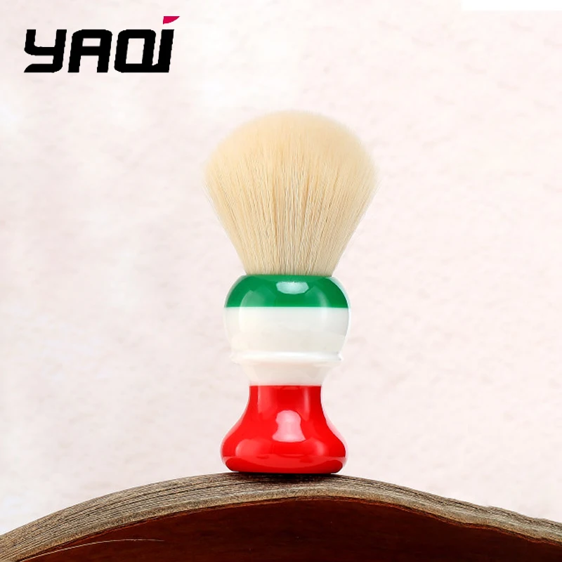 2026 24mm Cashmere Synthetic Knot Shaving Brush Luxury Grooming Tool YAQI Freedom Italian Flag Design For Men