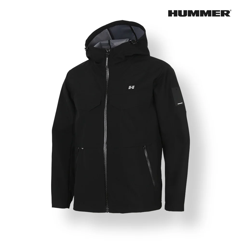 Hummer Men's H1 signature sports 3Layer Wind-up Hookets Jacket Black