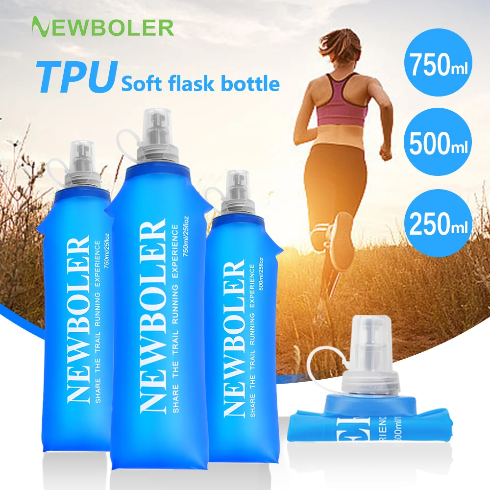 250/500/750ML Foldable Silicone Soft Flask Water Bottle Outdoor Sport Travelling Running Kettle Hydration Pack Bag  Water Bottle