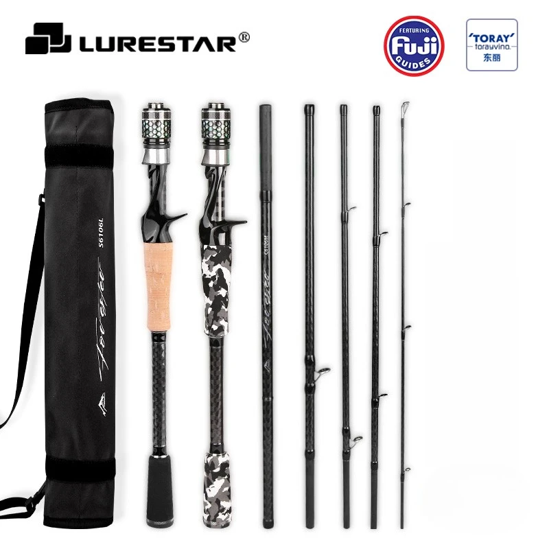 

LURESTAR Lure Rod High Carbon Ultra Light Long Throw Universal Pole 6 Sections Travel Rod Multisection Ultra Portable 2025 New