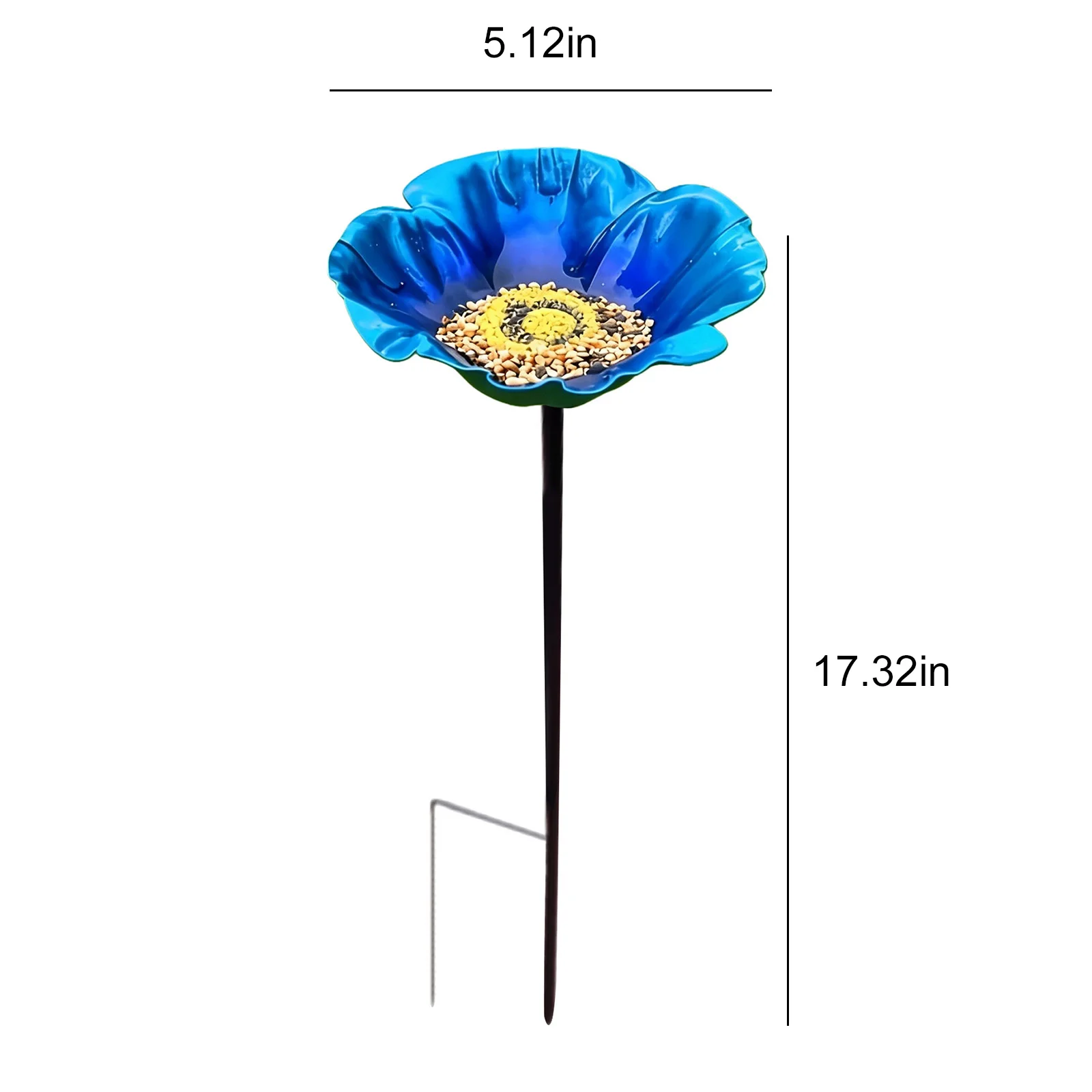 4 Pack Bird Bath Garden Stake Decorative Metal Bee Butterfly Feeder Flower Colorful Lawn Stake for Outdoor Yard Decor