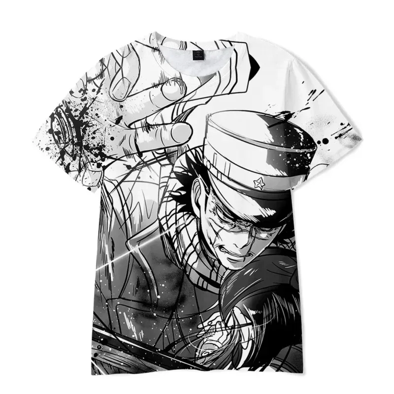 2025 22 Аниме Golden Kamuy 3D Футболка Женщины Мужчины Лето 5E0A16UF Модная забавная футболка с коротким рукавом Графические футболки Sugimoto Saichi C
