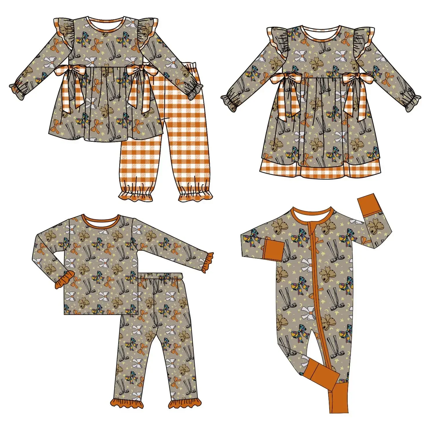 

New baby four-piece boy girl suit matching four-piece clothing toddler milk silk clothing wholesale