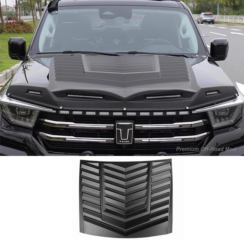 

For 2023-2025 Tank 400 Hi4-T Gravel Guard with Flowing Light Hood Cover Off-Road Upgrade Accessories ABS Lossless installation