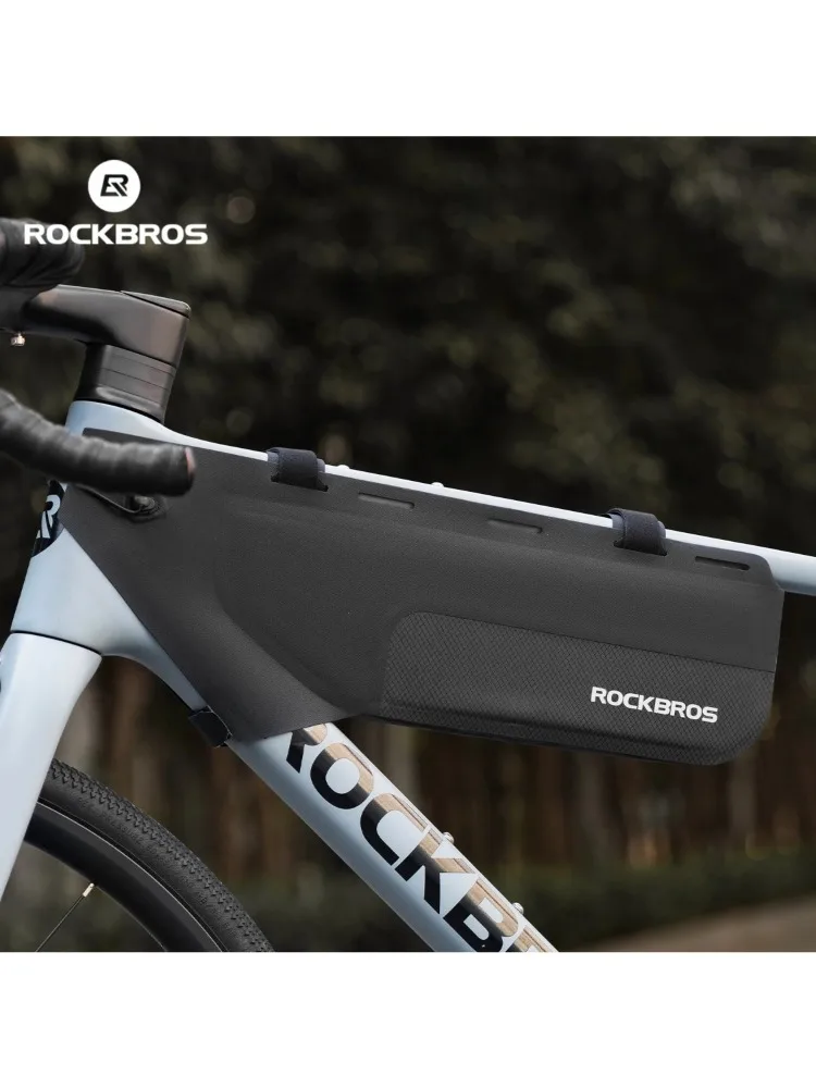 ROCKBROS Fahrrad-Unterrohrtasche 2,4L Nahtlos Vollständig Wasserdicht Rahmentasche Stabile Montage MTB Rennrad Fahrrad-Aufbewahrungstasche