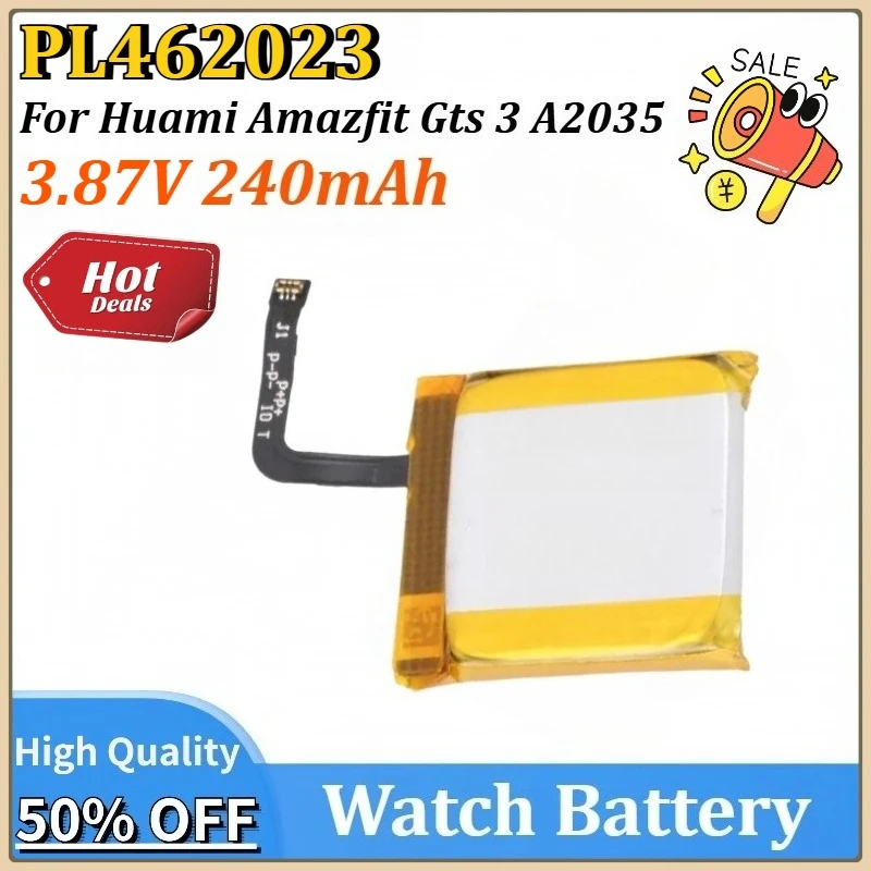 

3.87V 240mAh PL462023 Newly upgraded Replacement Li-Ion Smart Sports Watch Battery for Huami Amazfit Gts 3 A2035 Batteries