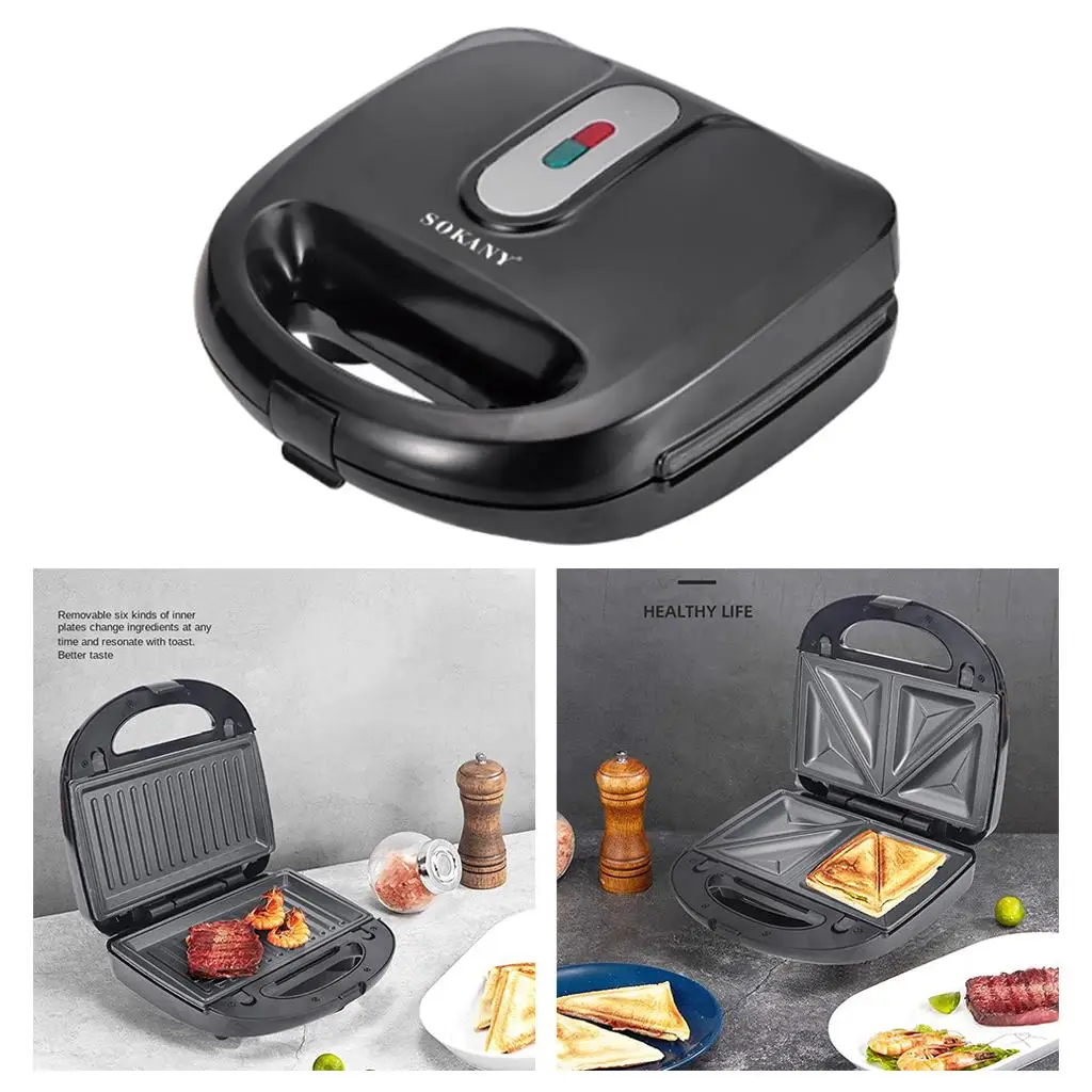 파니니스 해쉬 논스틱 사이드 표시등, 프리미엄 스테인레스 스틸, 개인용 와플 메이커 기계