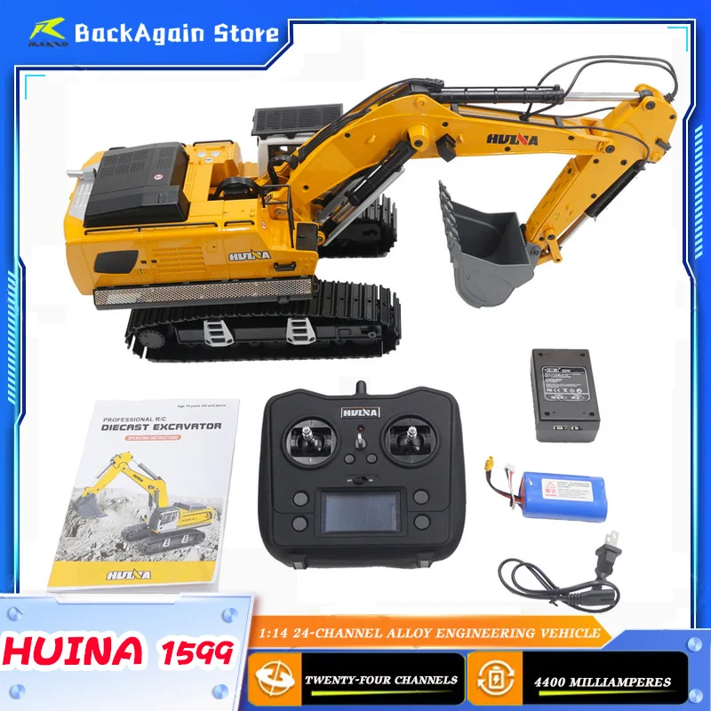 

Huina New Product 1:14 1599 24-Channel Alloy Engineering Vehicle Rc Remote Control Electric Excavator Toy Birthday Gift