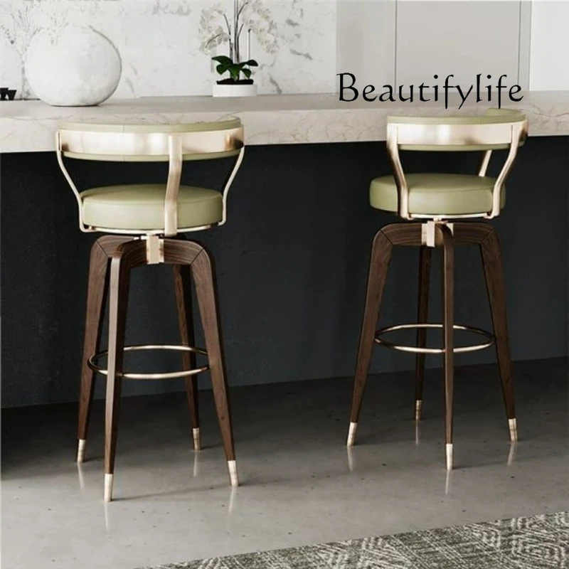 

X Minimalist Swivel Bar Chairs Nordic Modern Island Ergonomic Bar Stools Wooden Light Luxury Restaurante Muebles Salon Furnit