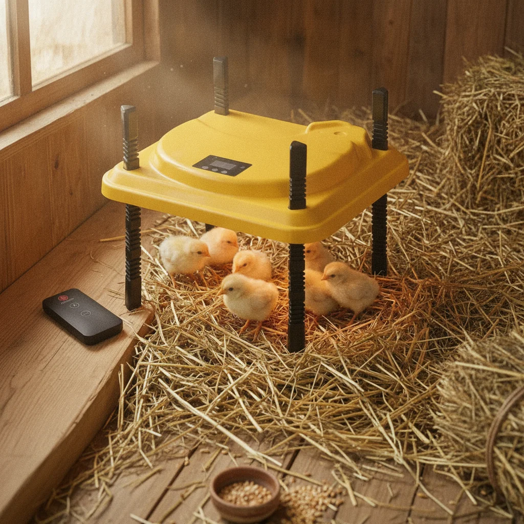 Glowing Chick Heater Wireless Controller Control Chick Brooder Plate Poultry Brooder Square Top Farm Supply Portable for Chicks