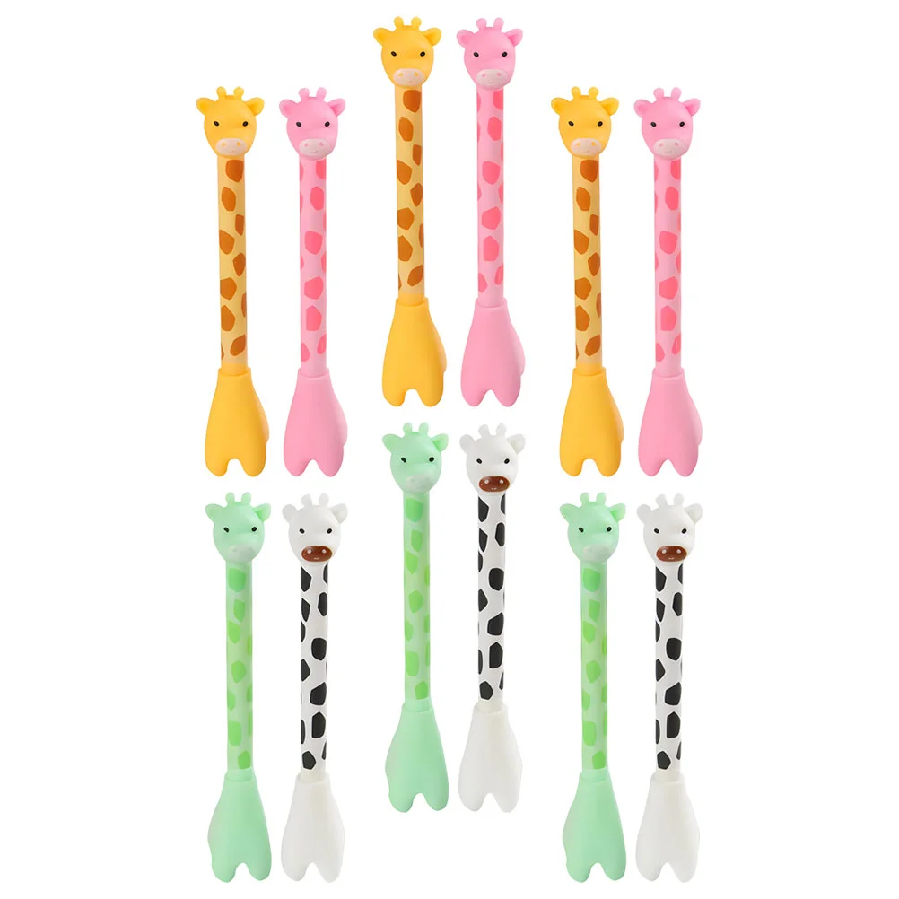 

12 Pcs Giraffe Ballpoint Pen Pens Bulk Cute Gel Students Stationery Pp Writing Office